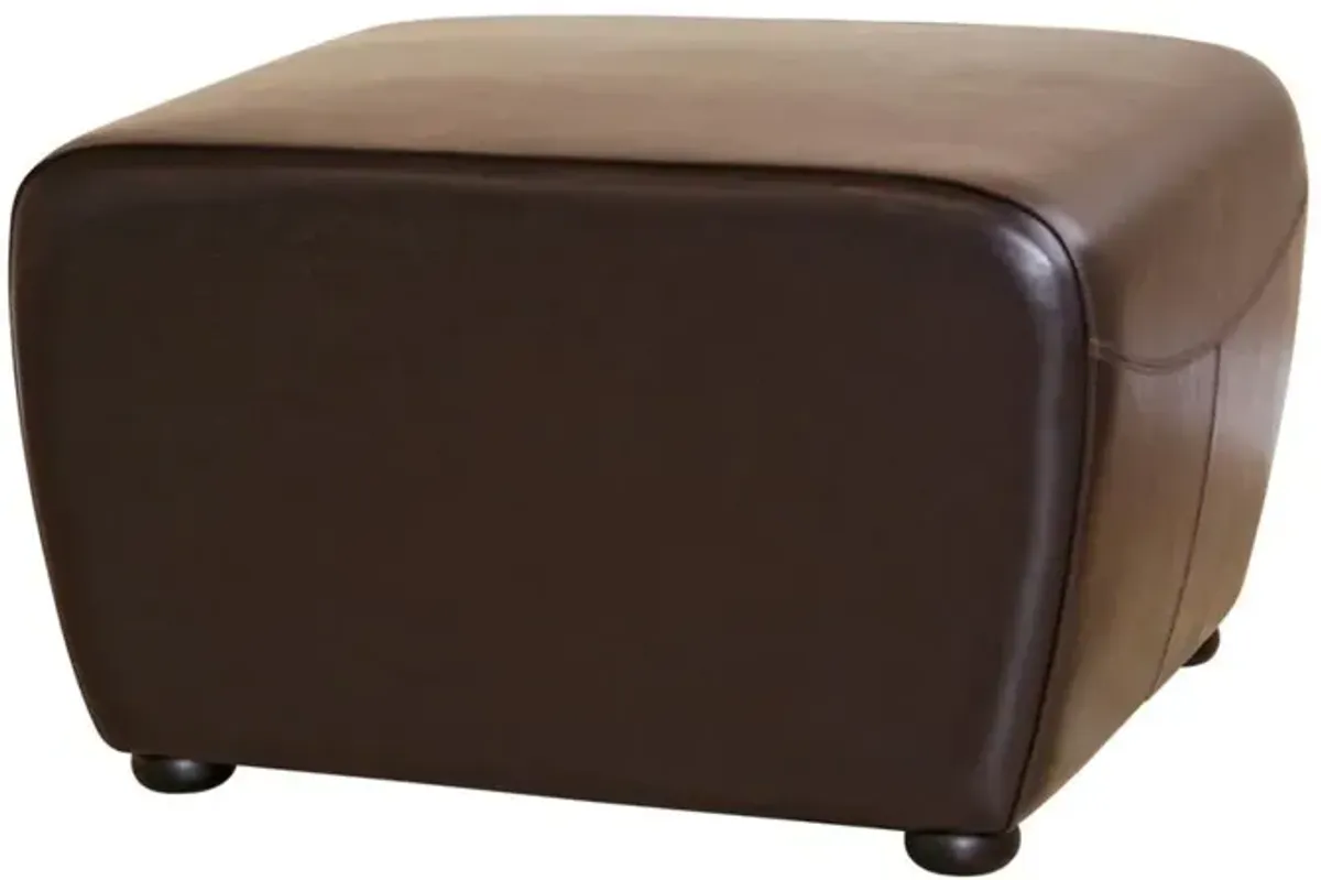 Baxton Studio Dark Brown FauxOttoman with Rounded Sides