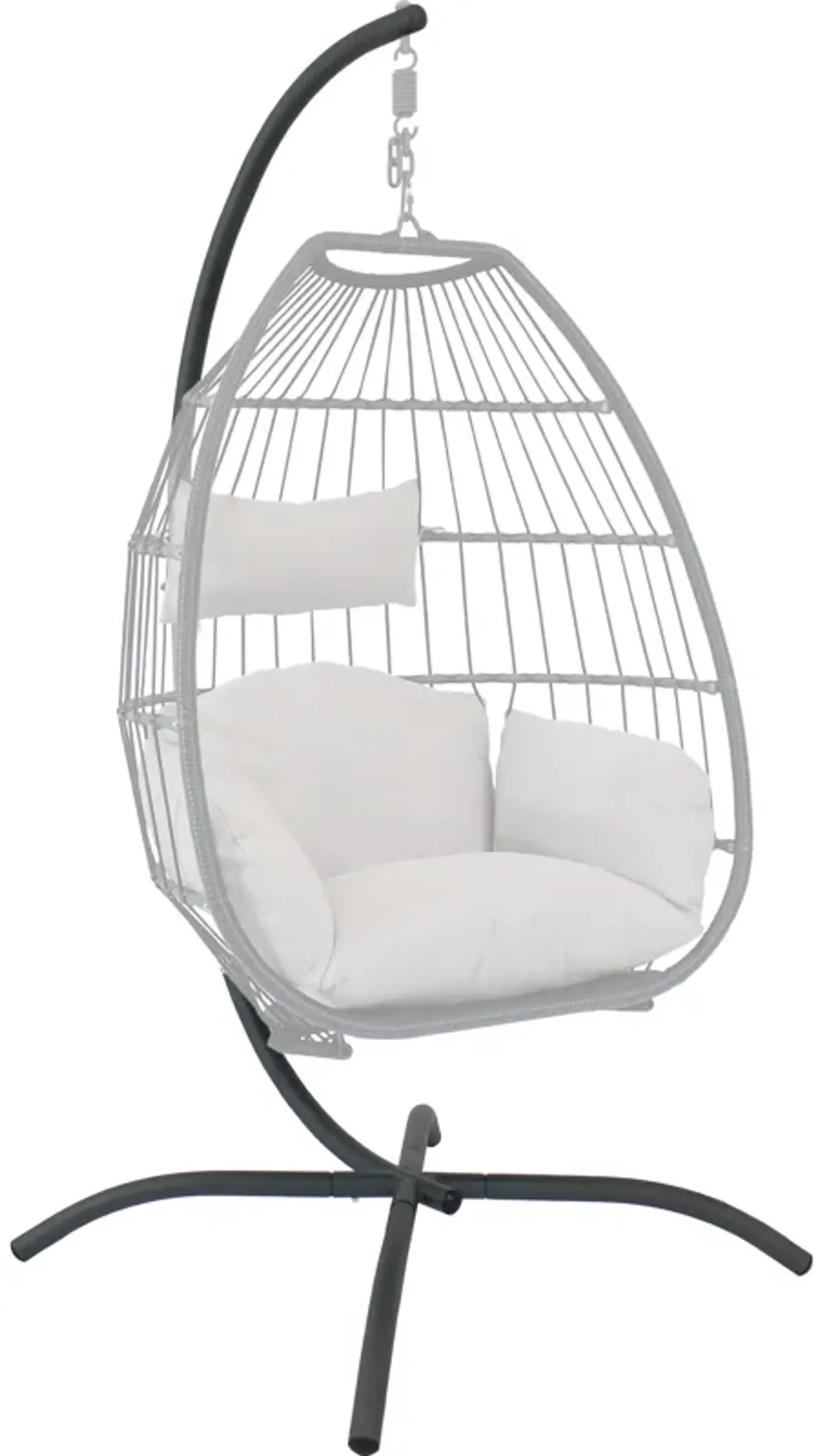 Sunnydaze X-Base Powder-Coated Steel Egg Chair Stand - Gray - 78 in