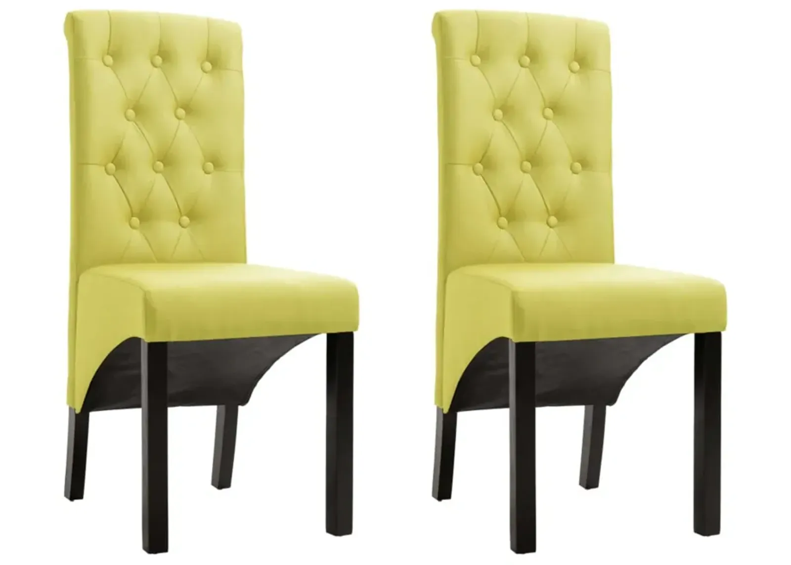 vidaXL Dining Chairs 2 pcs Green Fabric