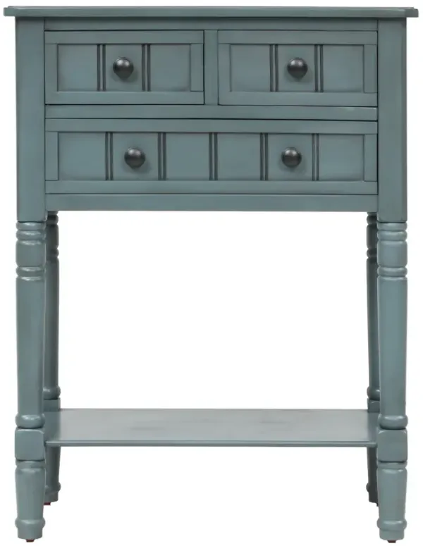 23.7 in. Rectangle Wood Console Table with 3 Drawers