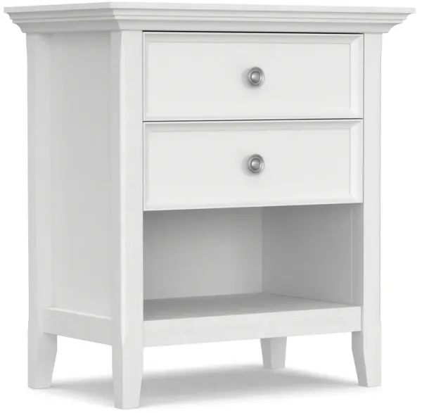Amherst SOLID WOOD 24 inch Wide Transitional Bedside Nightstand Table in White