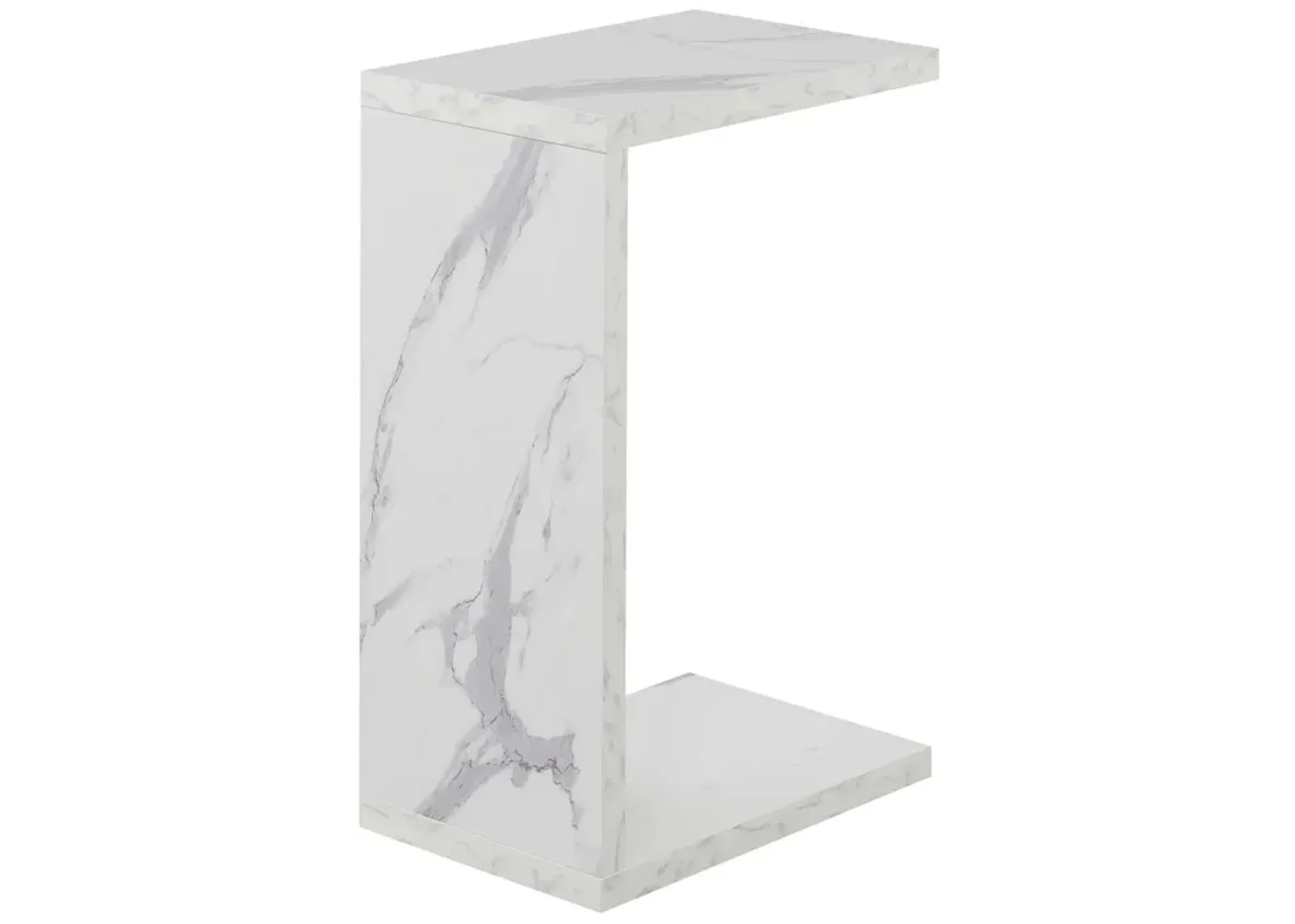 Convenience Concepts Northfield Admiral C End Table, 18 x 11.5 x 26, White Faux Marble