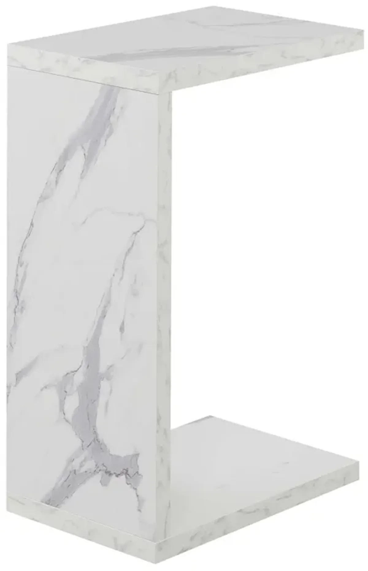 Convenience Concepts Northfield Admiral C End Table, 18 x 11.5 x 26, White Faux Marble