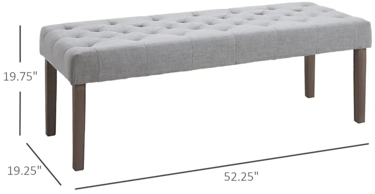 Simple Tufted Upholstered Ottoman Accent Bench with Soft Comfortable Cushion