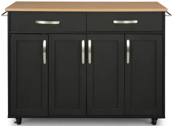Storage Plus Black Kitchen Cart