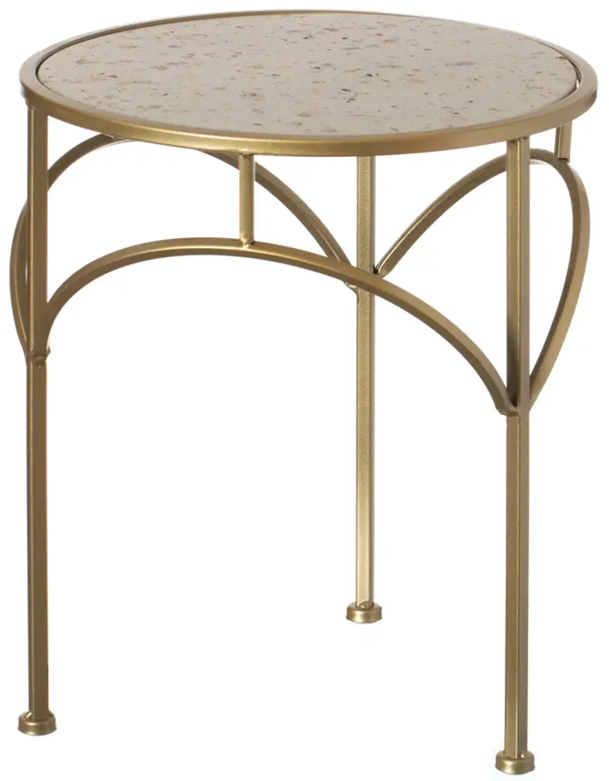 Decorative Gold Metal Round Plant Stand, Modern White Marble Look Top Display End Side Table, Set of 3