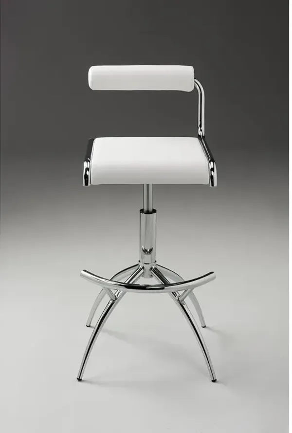 Pu Barstool W/ Chrome Legs, Set Of 2