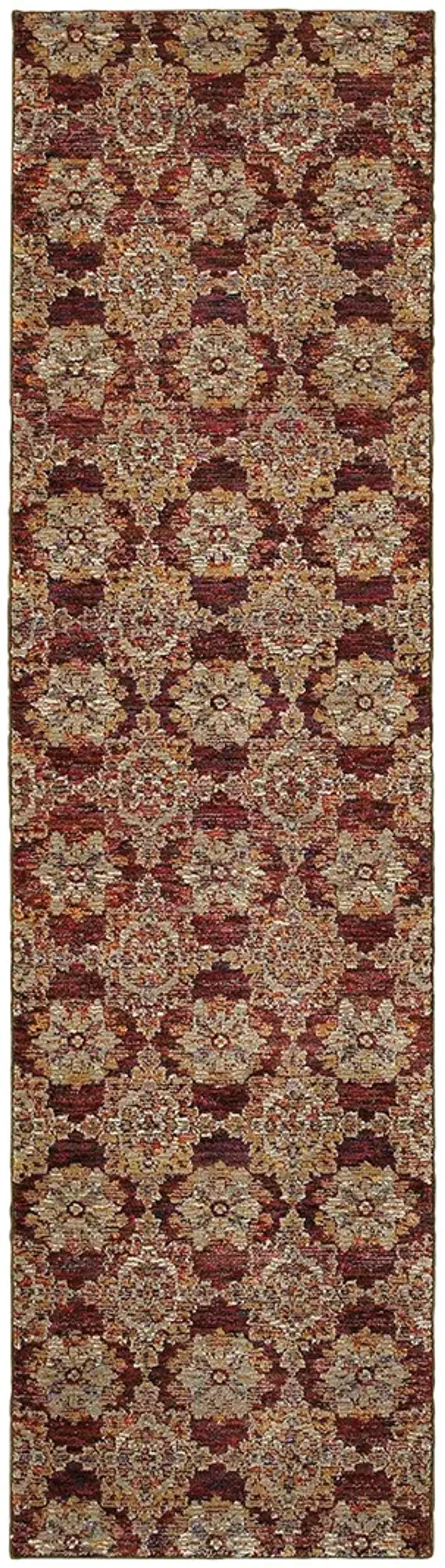 Andorra 1'10" x 3'2" Red Rug