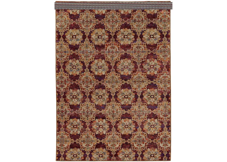 Andorra 1'10" x 3'2" Red Rug