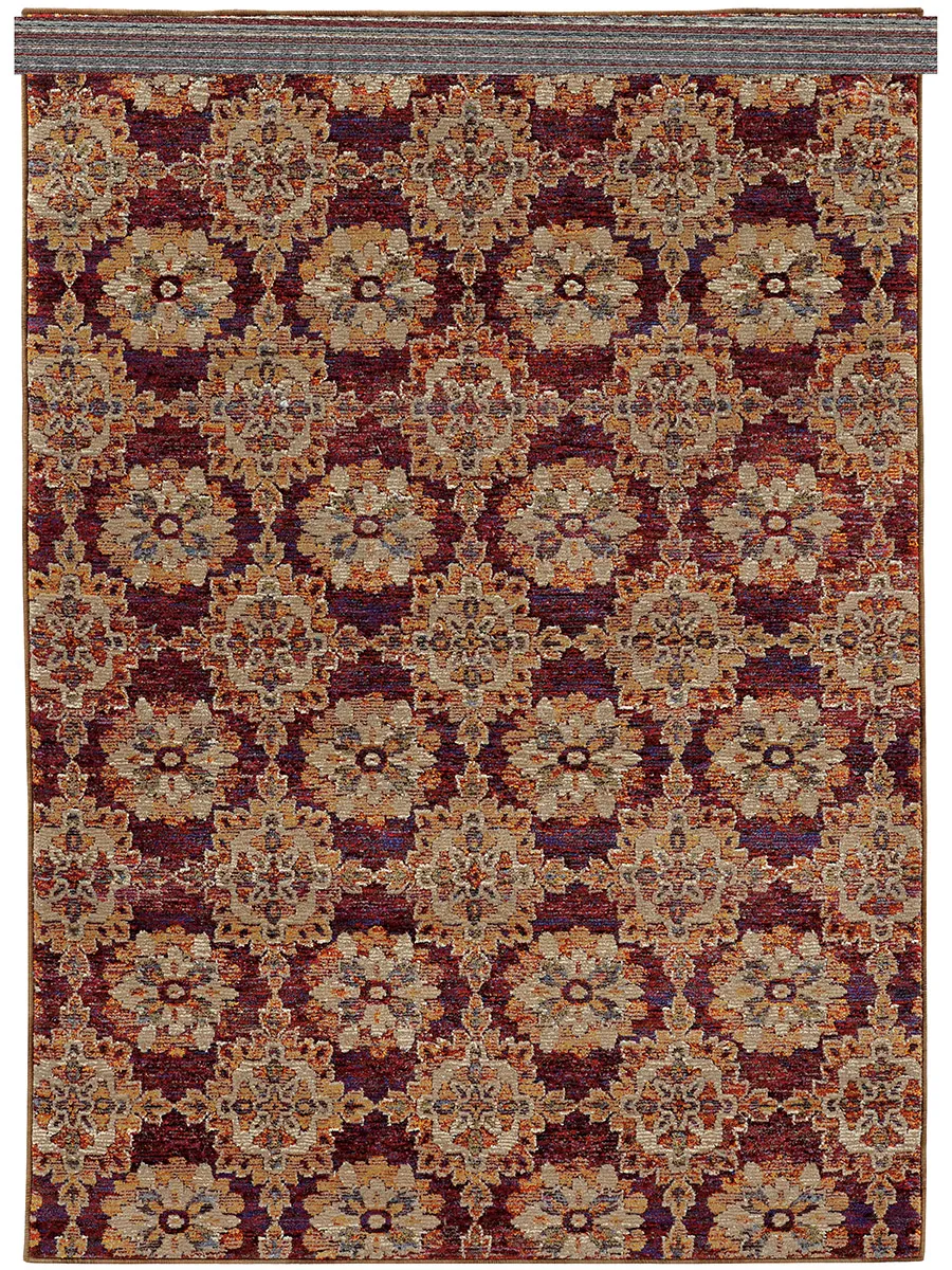 Andorra 1'10" x 3'2" Red Rug