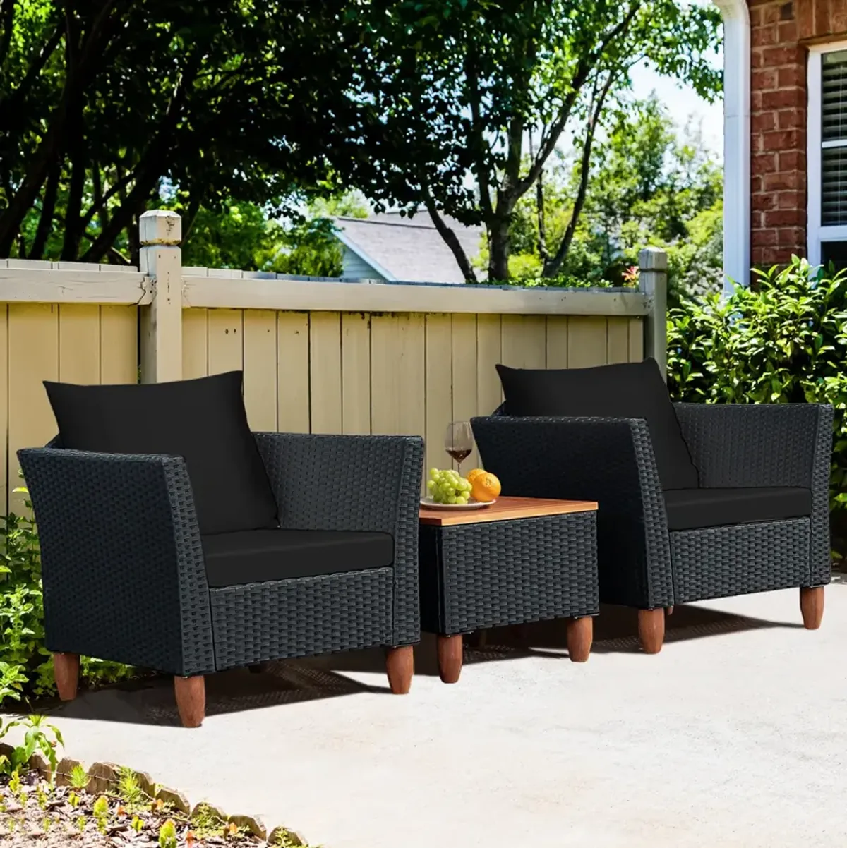 3-Piece Outdoor Patio Rattan Furniture Set for Stylish Outdoor Living