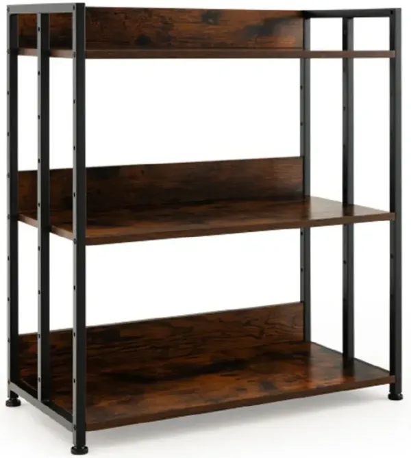 Industrial Bookshelf Storage Shelf Display Rack with Adjustable Shelves