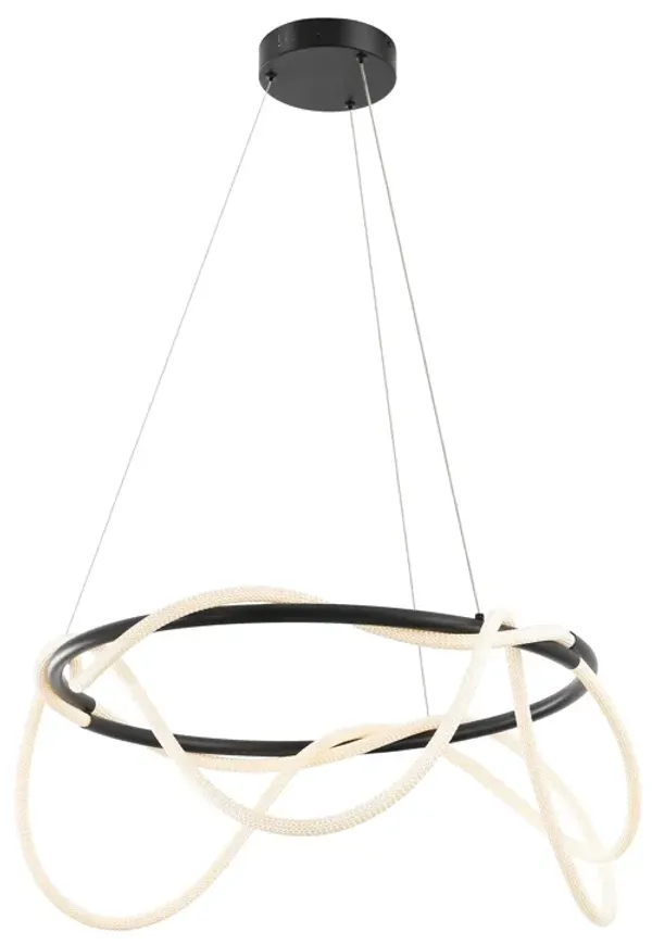 Lisette Contemporary Minimalist 360 Adjustable Silicone Neon Rope Dimmable Integrated LED Chandelier
