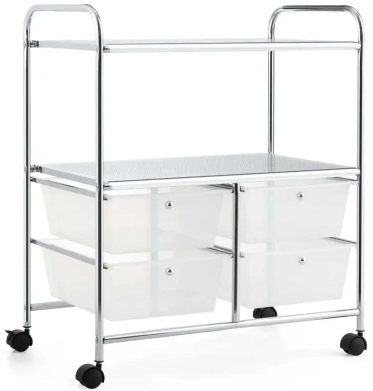 Hivvago 4 Drawers Shelves Rolling Storage Cart Rack