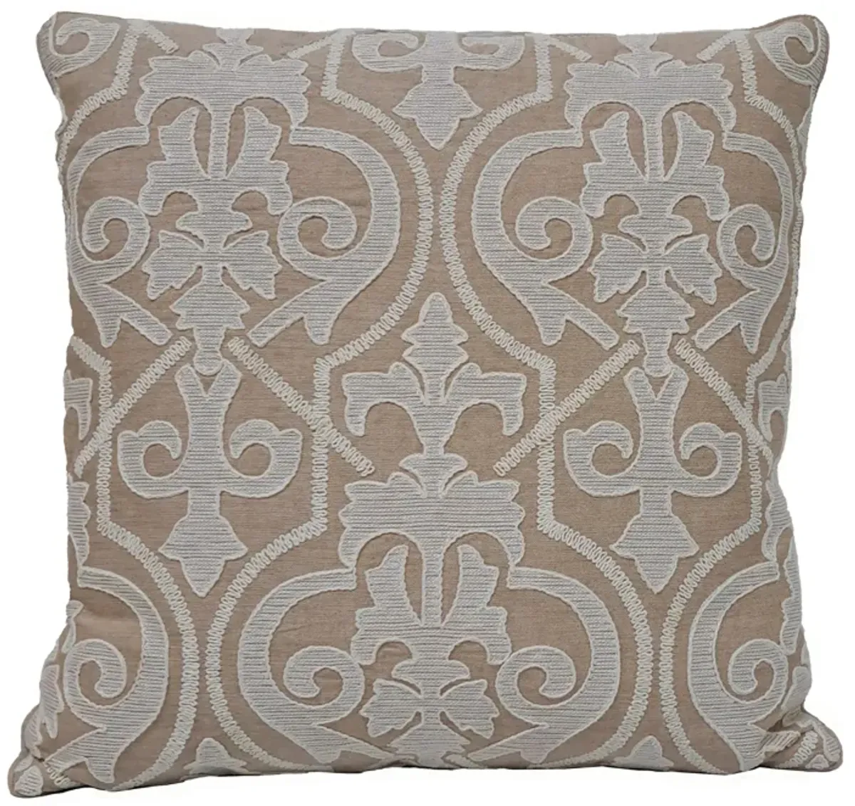 Embroidered Scrollwork Pillow