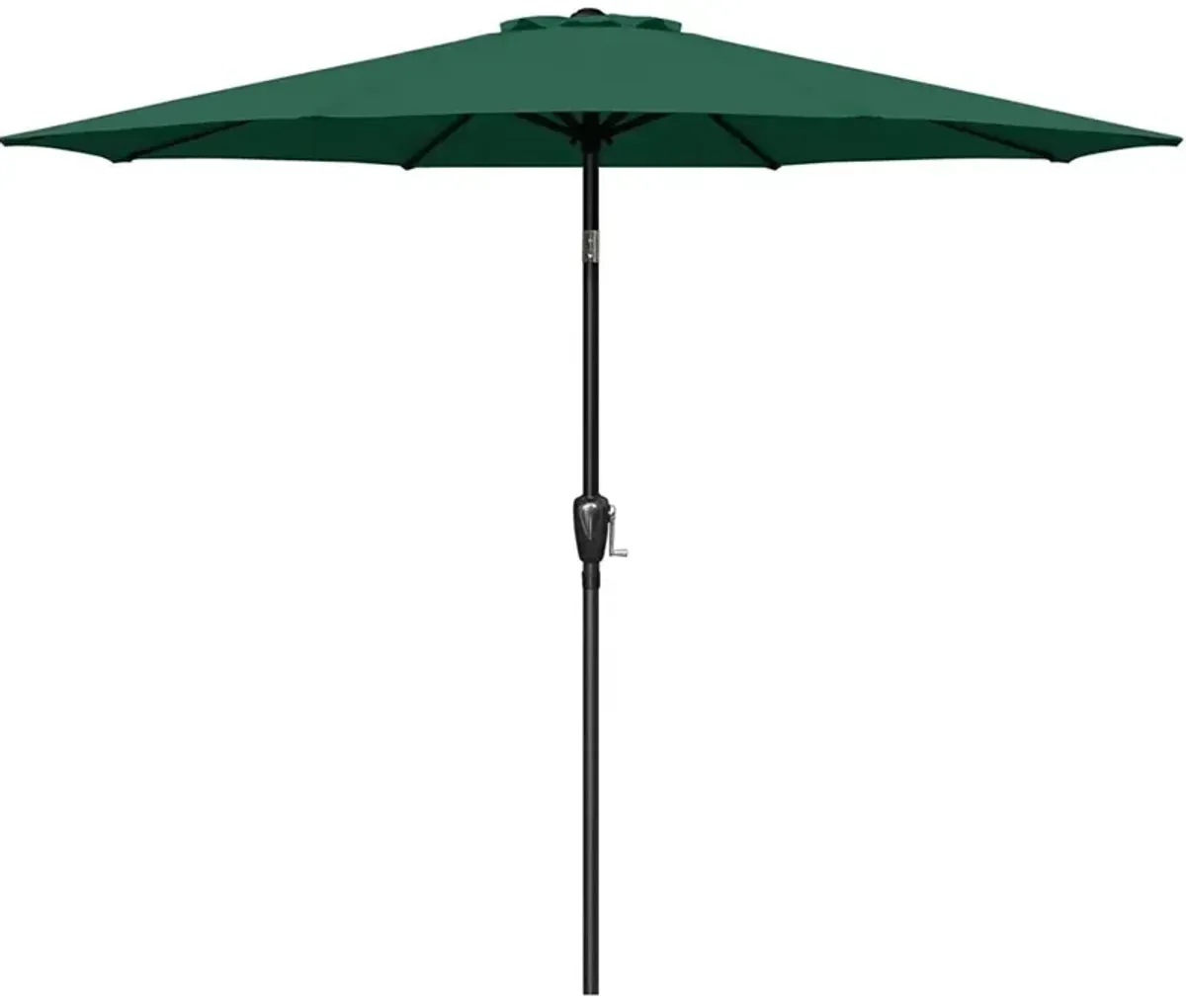 9 ft Outdoor Market Table Patio Umbrella with Button Tilt, Crank and 8 Sturdy Ribs for Garden