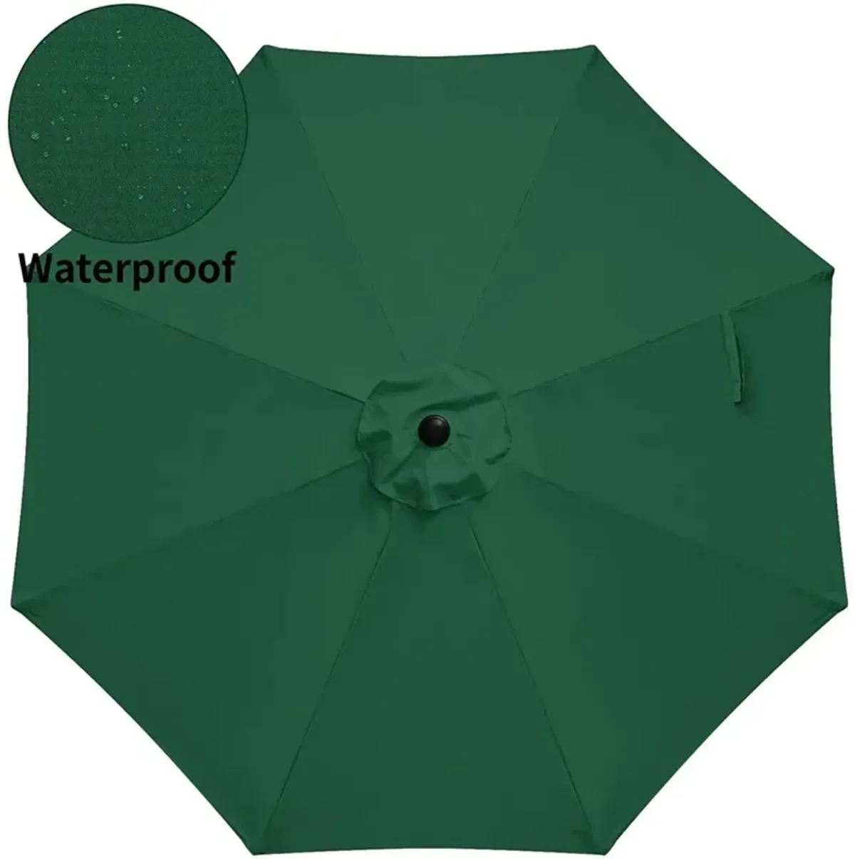 9 ft Outdoor Market Table Patio Umbrella with Button Tilt, Crank and 8 Sturdy Ribs for Garden