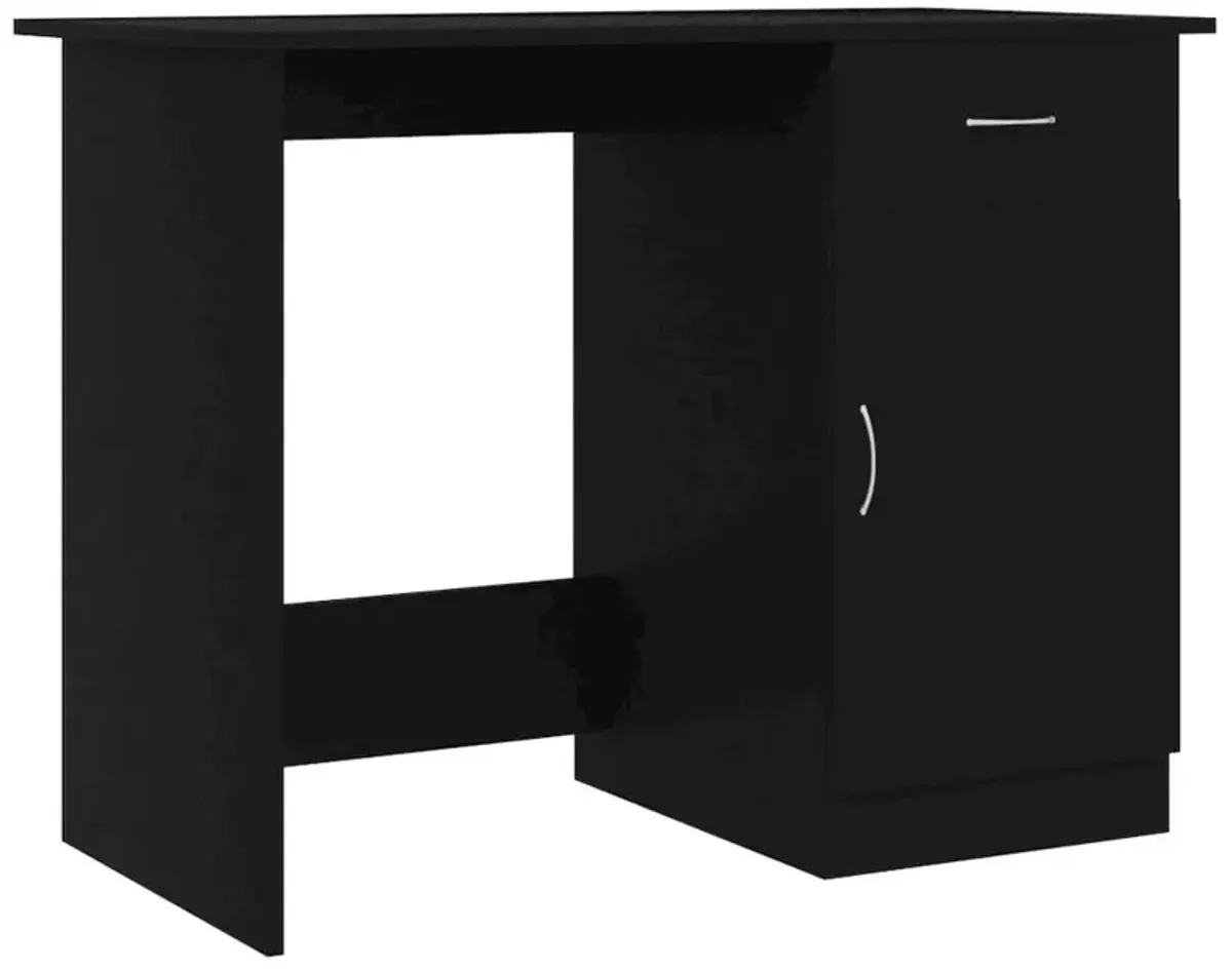 vidaXL Desk Black 39.4"x19.7"x29.9" Chipboard, 801081