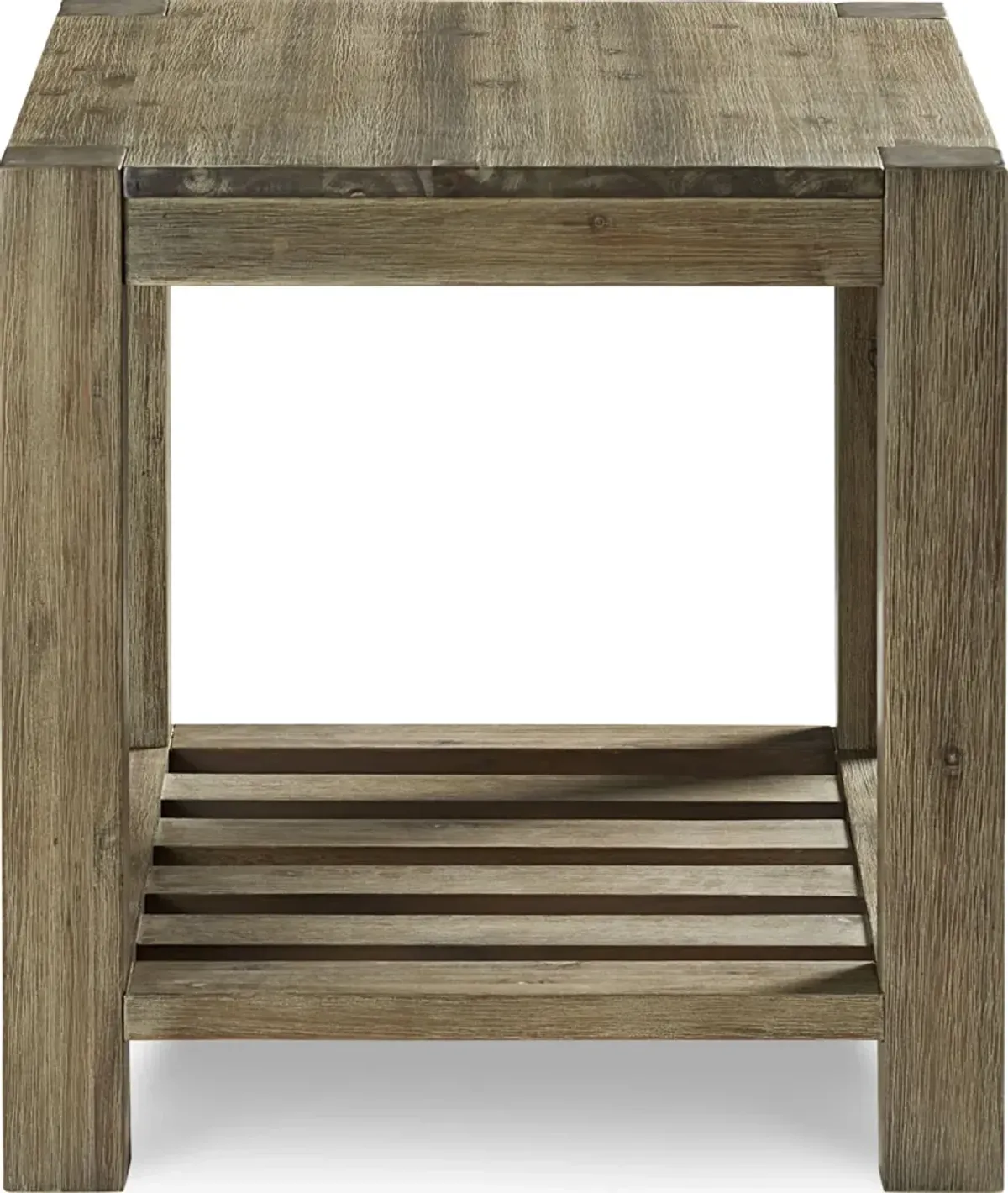 Canyon Solid Wood Rectangular End Table in Washed Grey