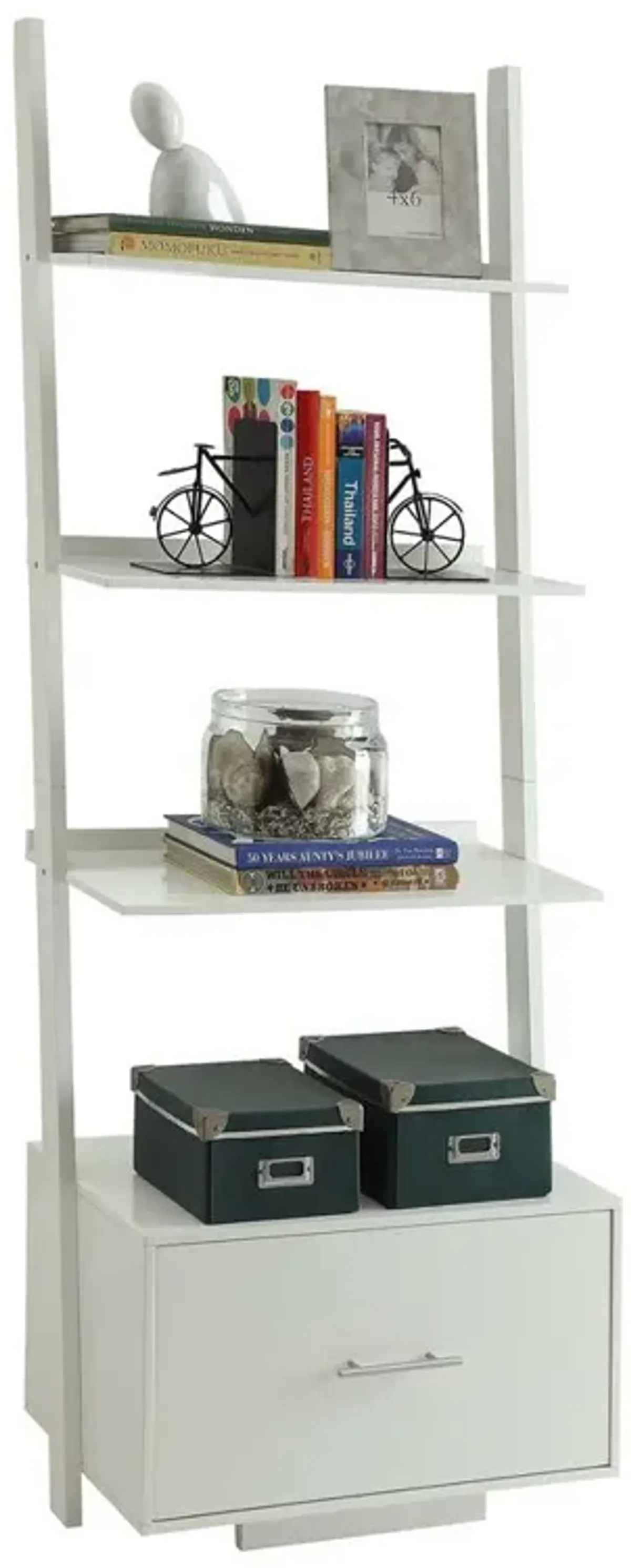 Convience Concept, Inc. American Heritage Ladder Bookcase with File Drawer