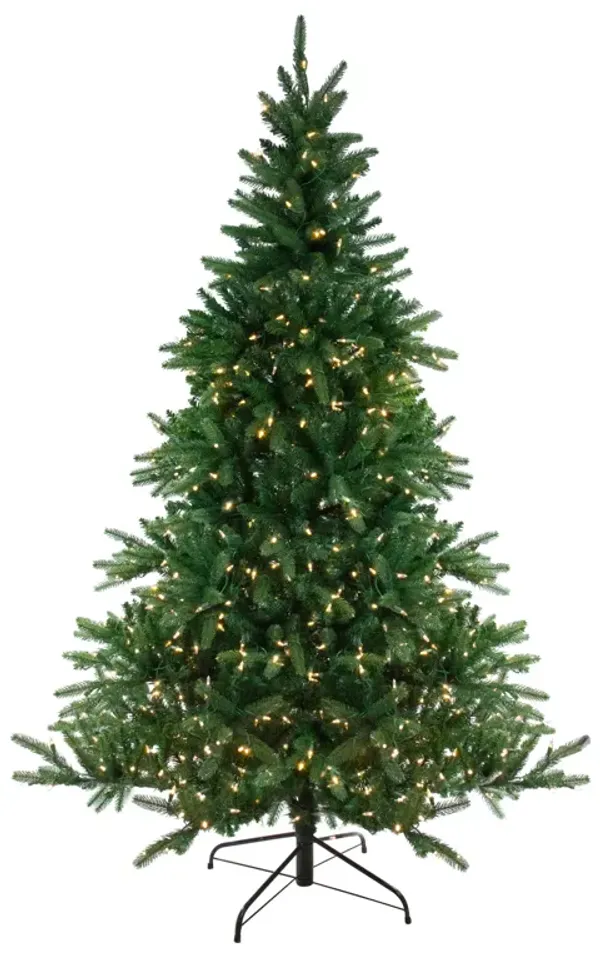 12' Pre-Lit LED Instant Connect Noble Fir Artificial Christmas Tree - Dual Lights