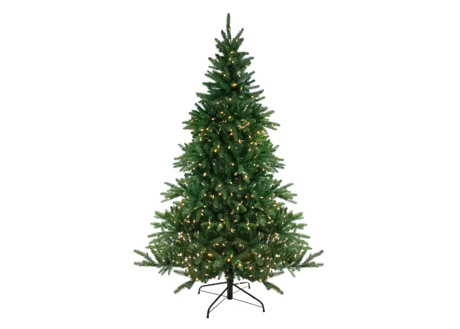 12' Pre-Lit LED Instant Connect Noble Fir Artificial Christmas Tree - Dual Lights