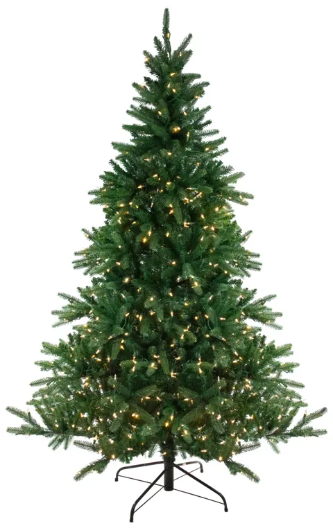 12' Pre-Lit LED Instant Connect Noble Fir Artificial Christmas Tree - Dual Lights