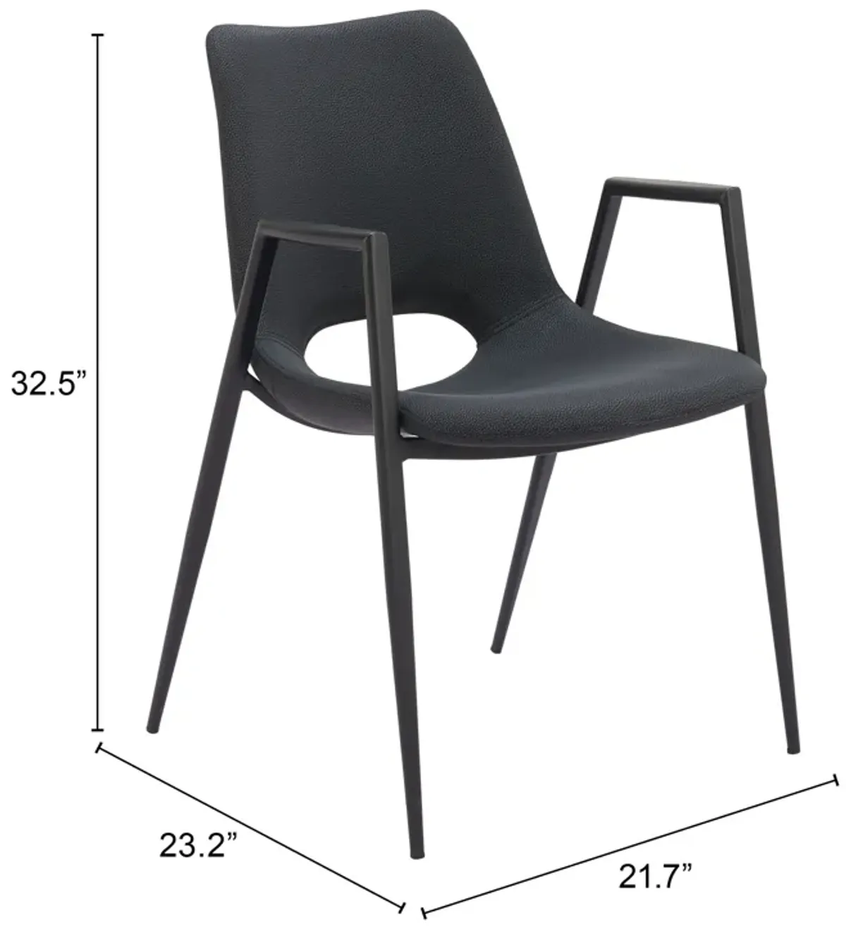 Desi Dining Chair (Set of 2) Black