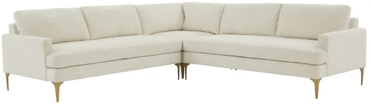 Serena Cream Velvet L-Sectional