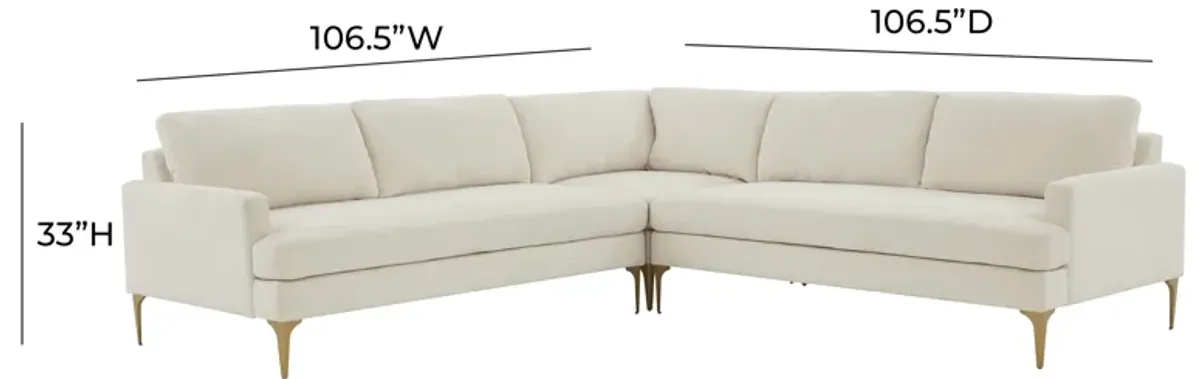 Serena Cream Velvet L-Sectional