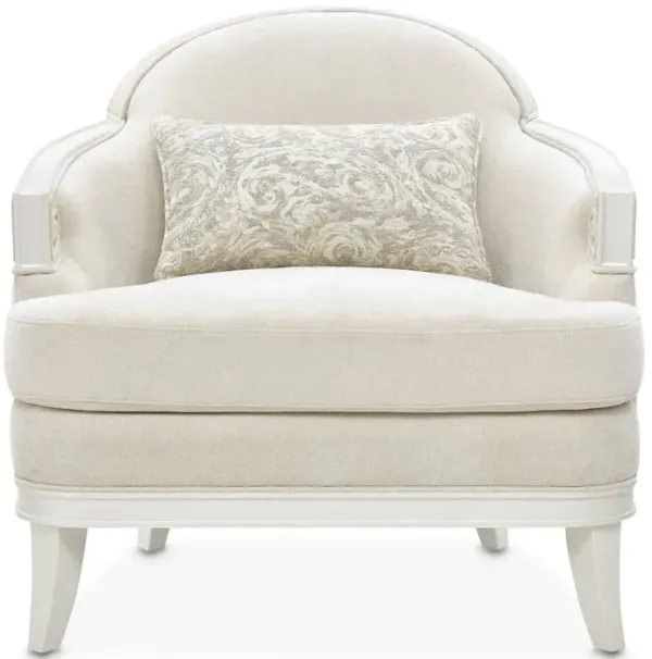 Michael Amini La Marisia Chenille Matching Chair - Tranquil/Creamy Pearl