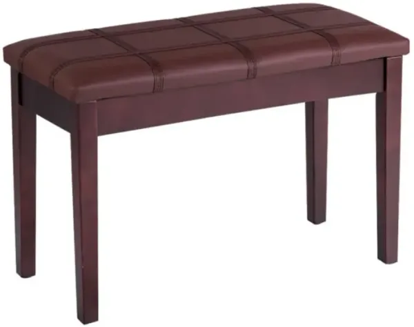 Hivvago Solid Wood PU Leather Piano Double Duet Keyboard Bench