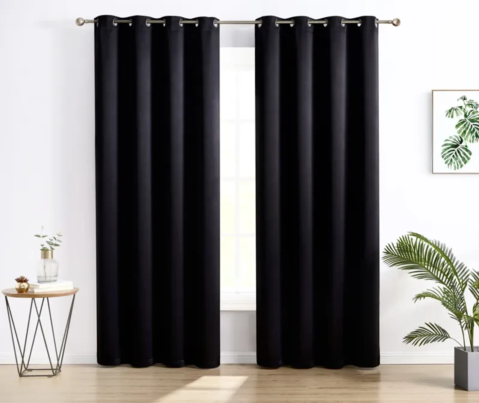 THD Cambridge Blackout Heavy Thermal Insulated Energy Saving Heat/Cold Blocking Grommet Curtain Drapery Panels for Bedroom & Living Room, Set of 2