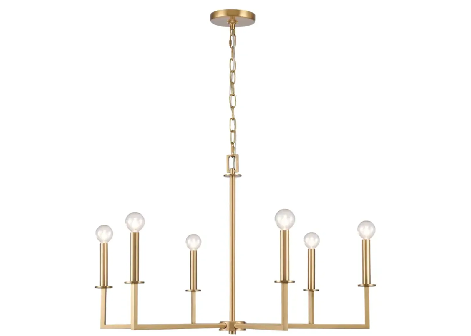 Dunne 30'' Wide 6-Light Brass Chandelier