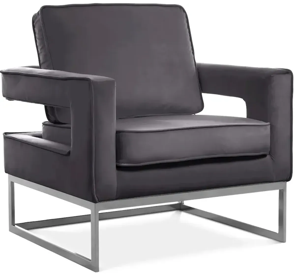 Meridian Furniture Noah Grey Velvet Accent Chair