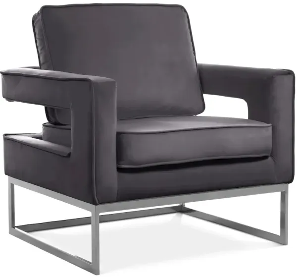 Meridian Furniture Noah Grey Velvet Accent Chair