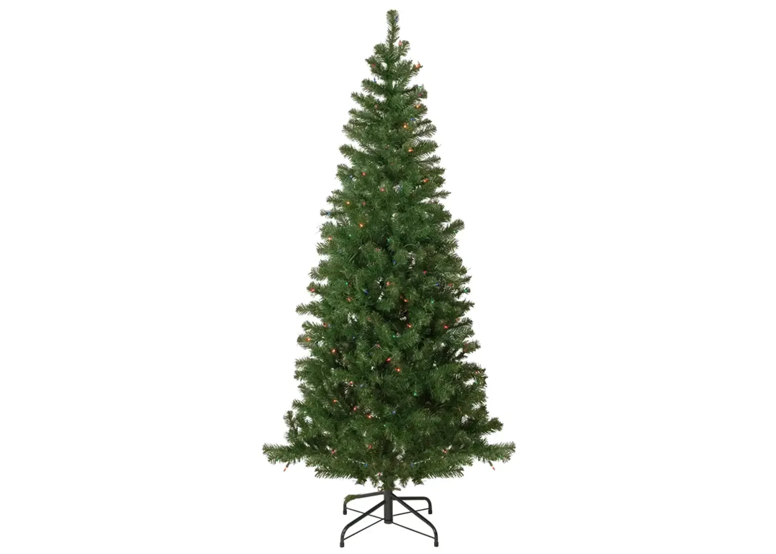 6' Pre-Lit Wilson Pine Slim Artificial Christmas Tree  Multi Lights