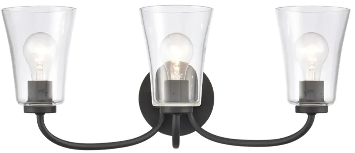 Emily 23'' Wide 3-Light Black Vanity Light