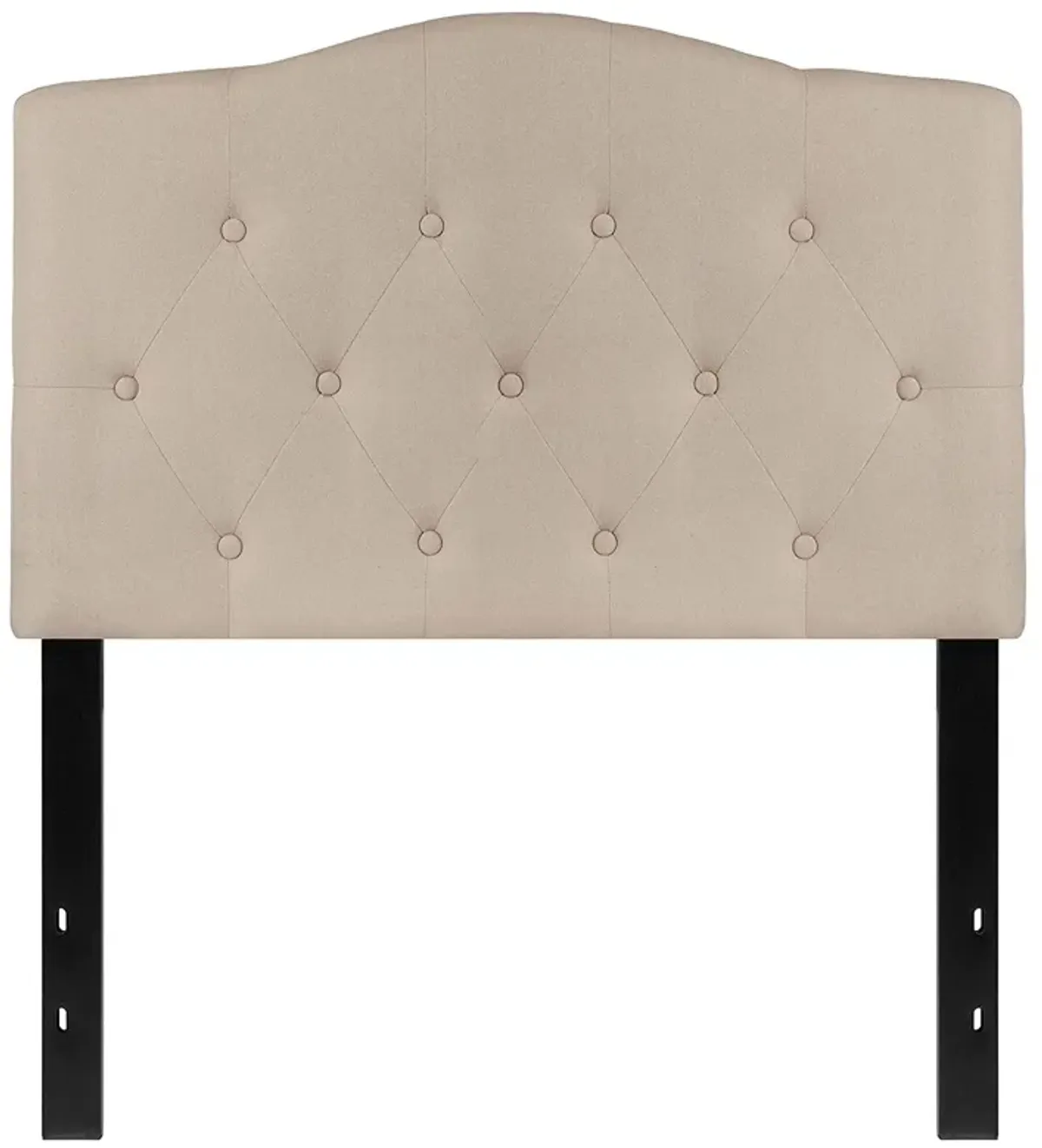 Hivvago Twin size Beige Fabric Upholstered Button Tufted Headboard