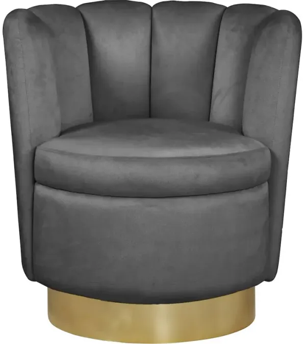 Meridian Furniture Lily Grey Velvet Accent Chair