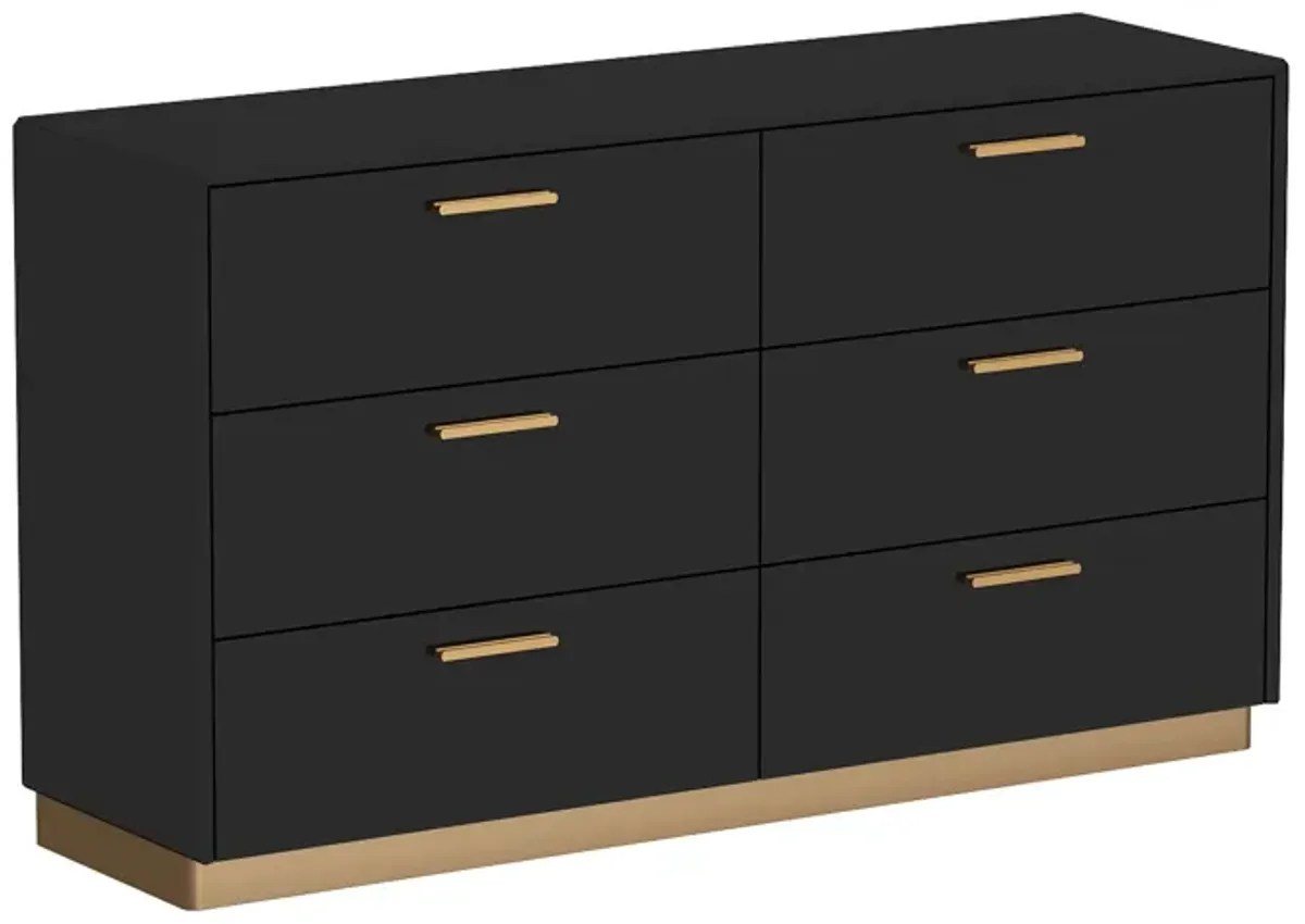 55.1" High Glossy 6-Drawer Double Dresser: A Stylish Storage Solution