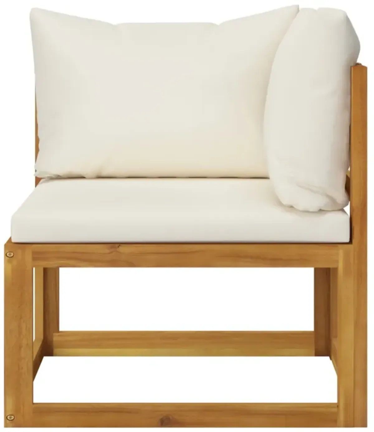 vidaXL 7 Piece Garden Lounge Set with Cushion Cream Solid Acacia Wood