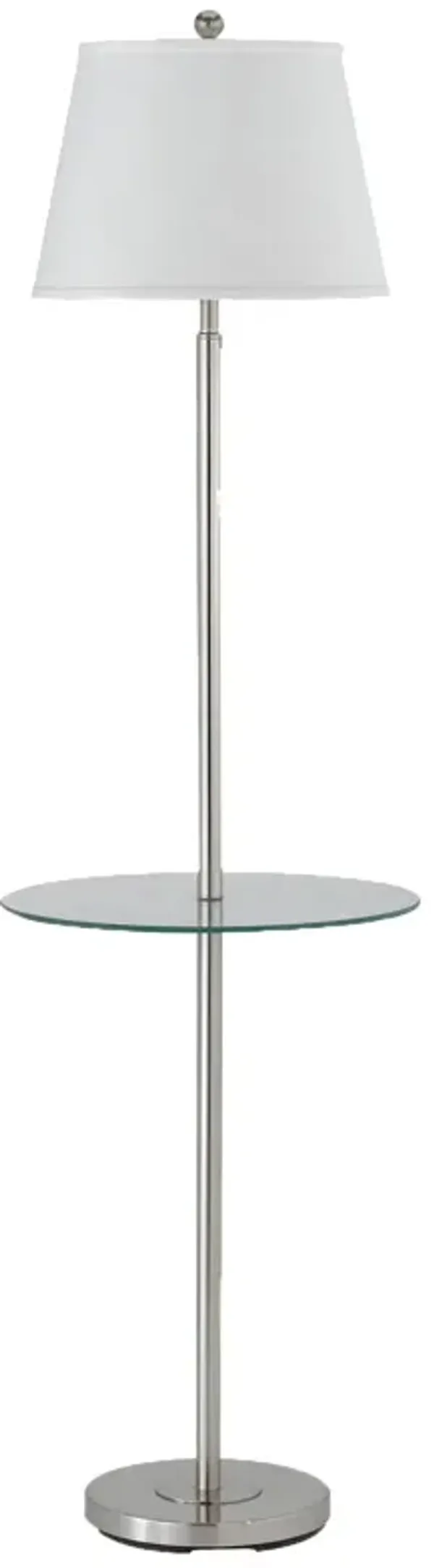 Metal Round 3 Way Floor Lamp with Spider Type Shade, Silver and Brown - Benzara