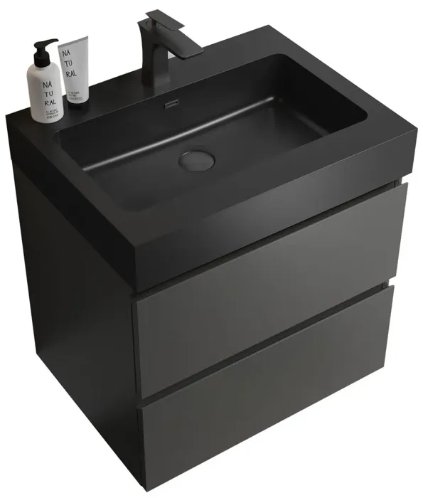 1-Piece Gray Bathroom Vanity with Large Storage