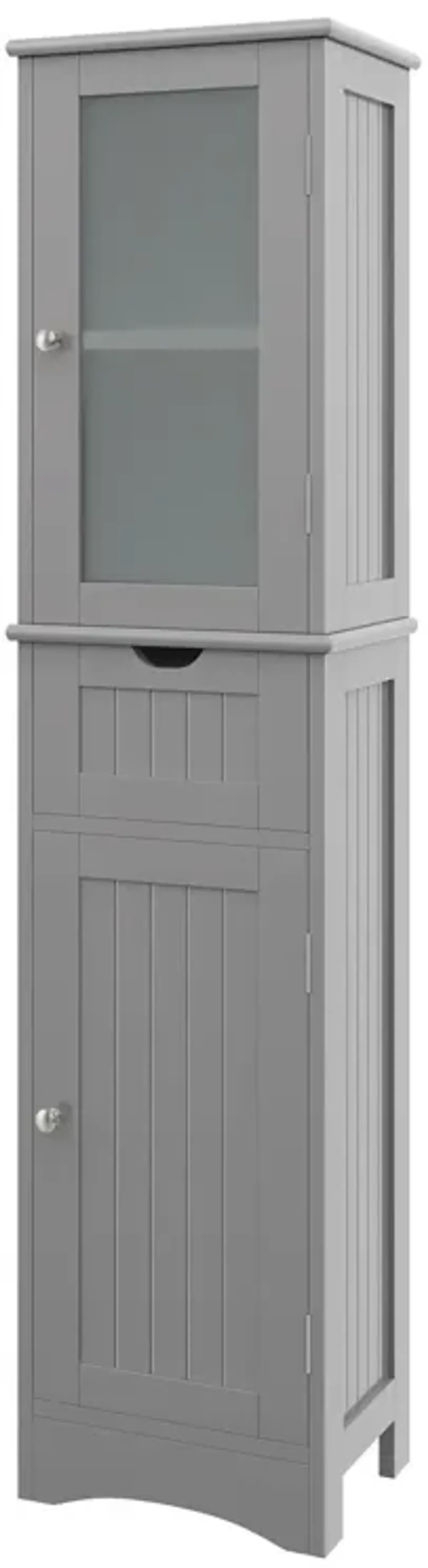 Tall Floor Storage Cabinet with 2 Doors and 1 Drawer for Bathroom