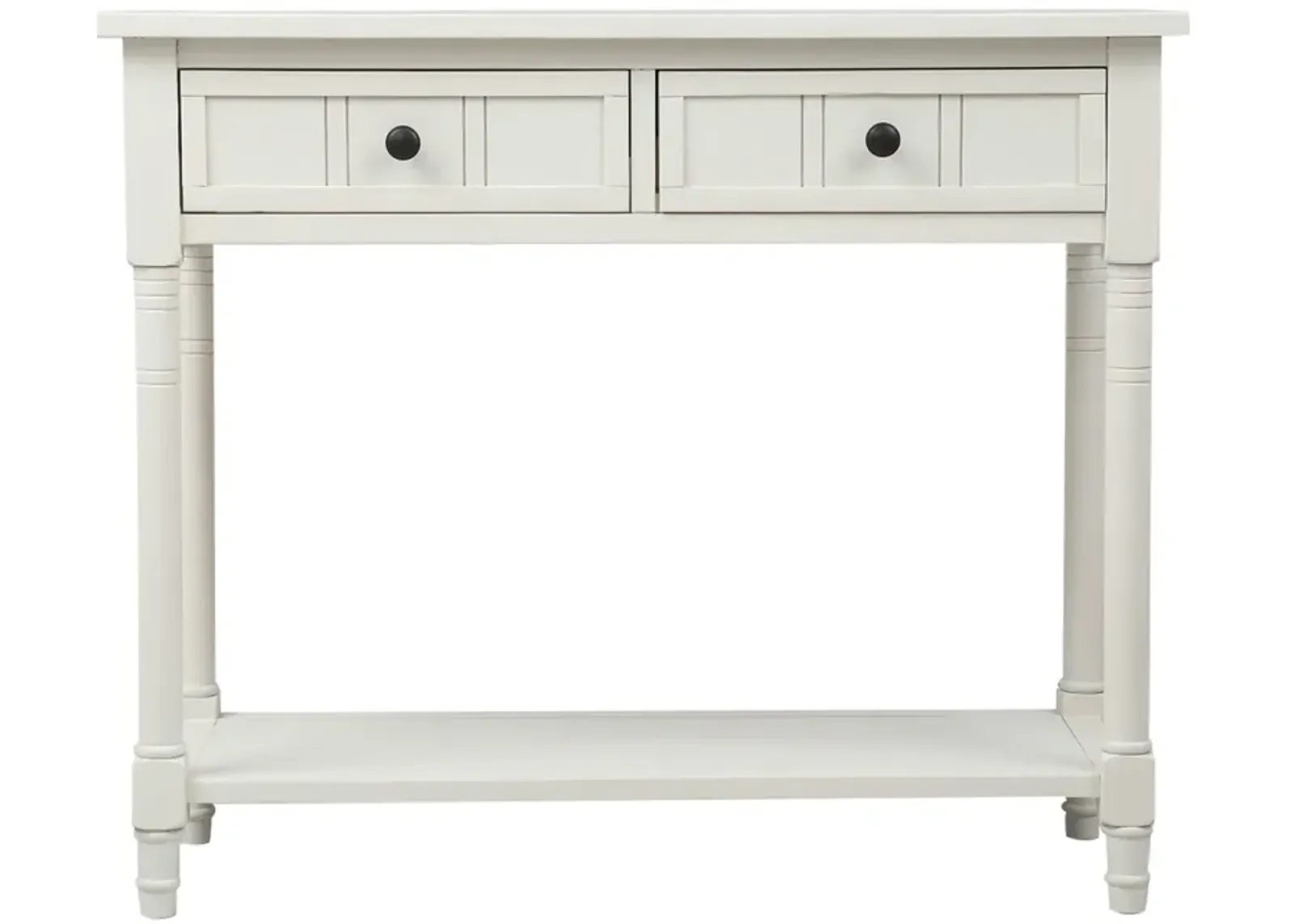 Daisy Series Console Table Traditional Design with Two Drawers and Bottom Shelf