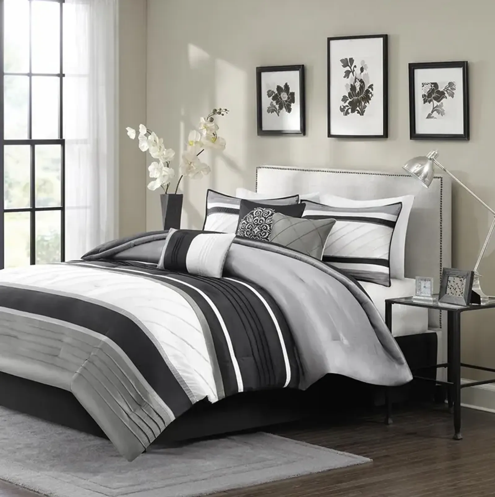 Belen Kox 7 Piece Pieced Faux Silk Comforter Set, Belen Kox