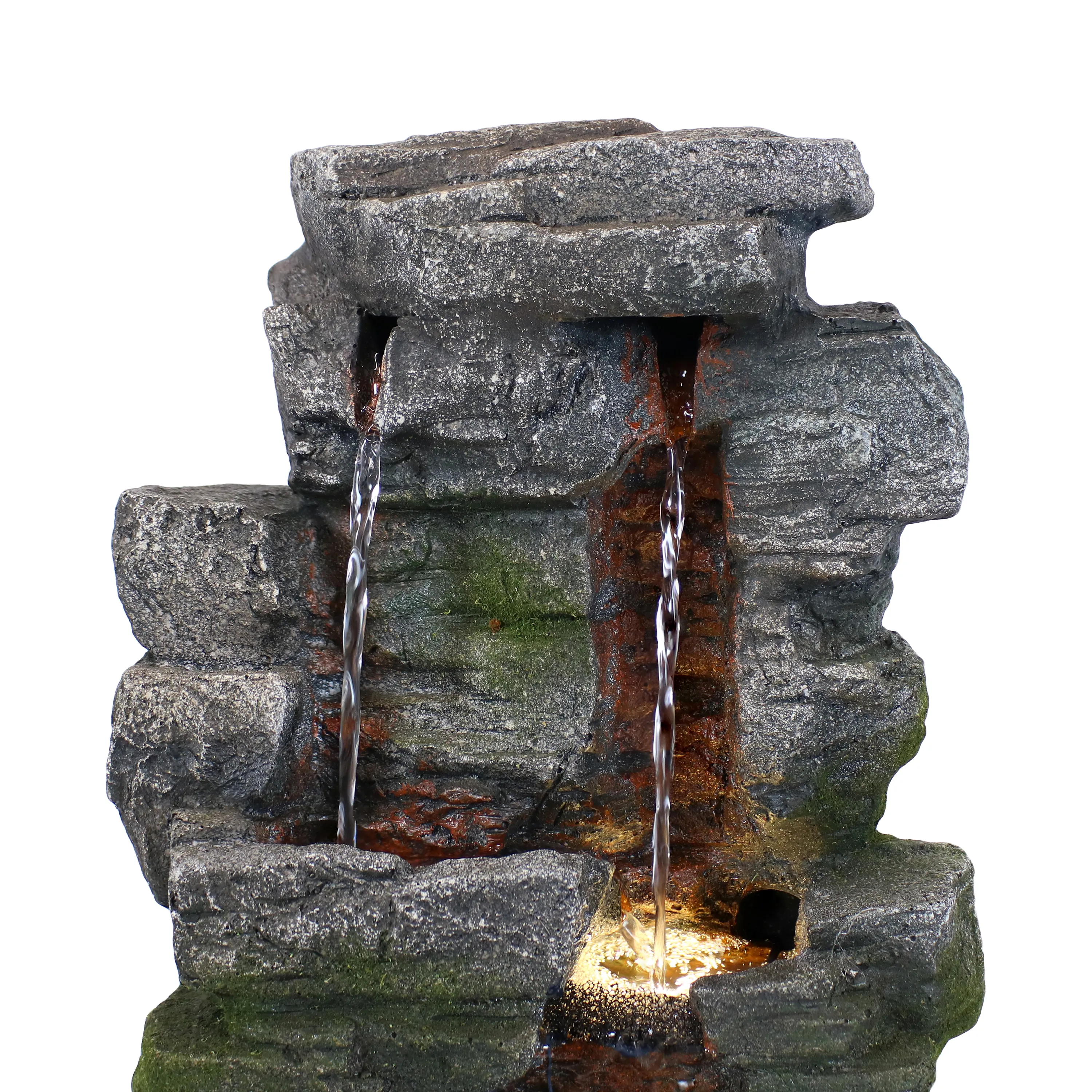 Sunnydaze Towering Cave Polyresin Indoor Water Fountain with LED - 14 in