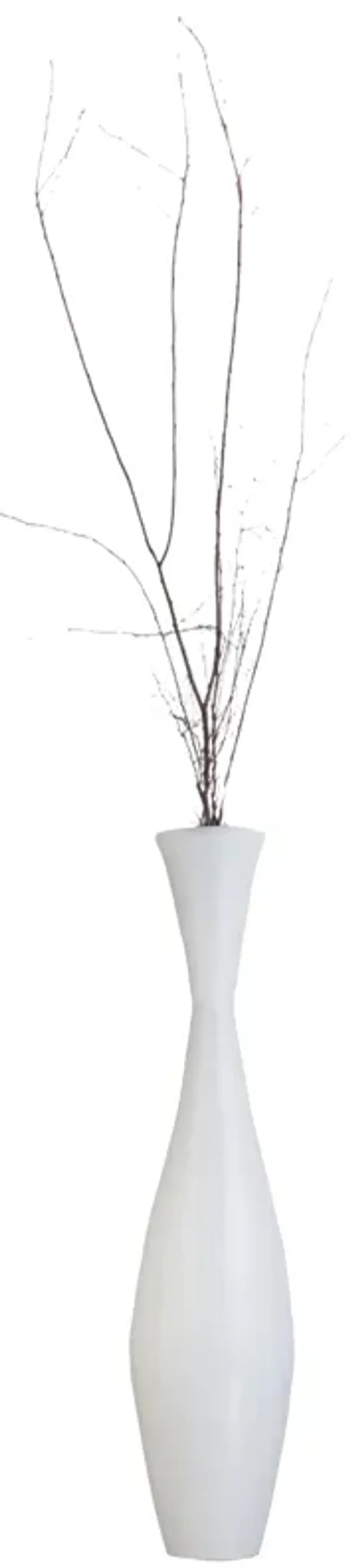 White Bamboo Floor Vase - 43-inch Modern Elegance, Living Room Decor, Entryway, Dining Accent, Versatile Floral Styling, Home Accessory, Interior Design Upgrade, Tall Vase, Elegant Room Enhancement