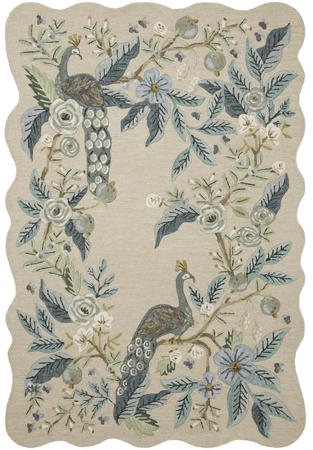 Silhouette SIH-04 Blue 5''0" x 5''0" Round Rug by Rifle Paper Co.